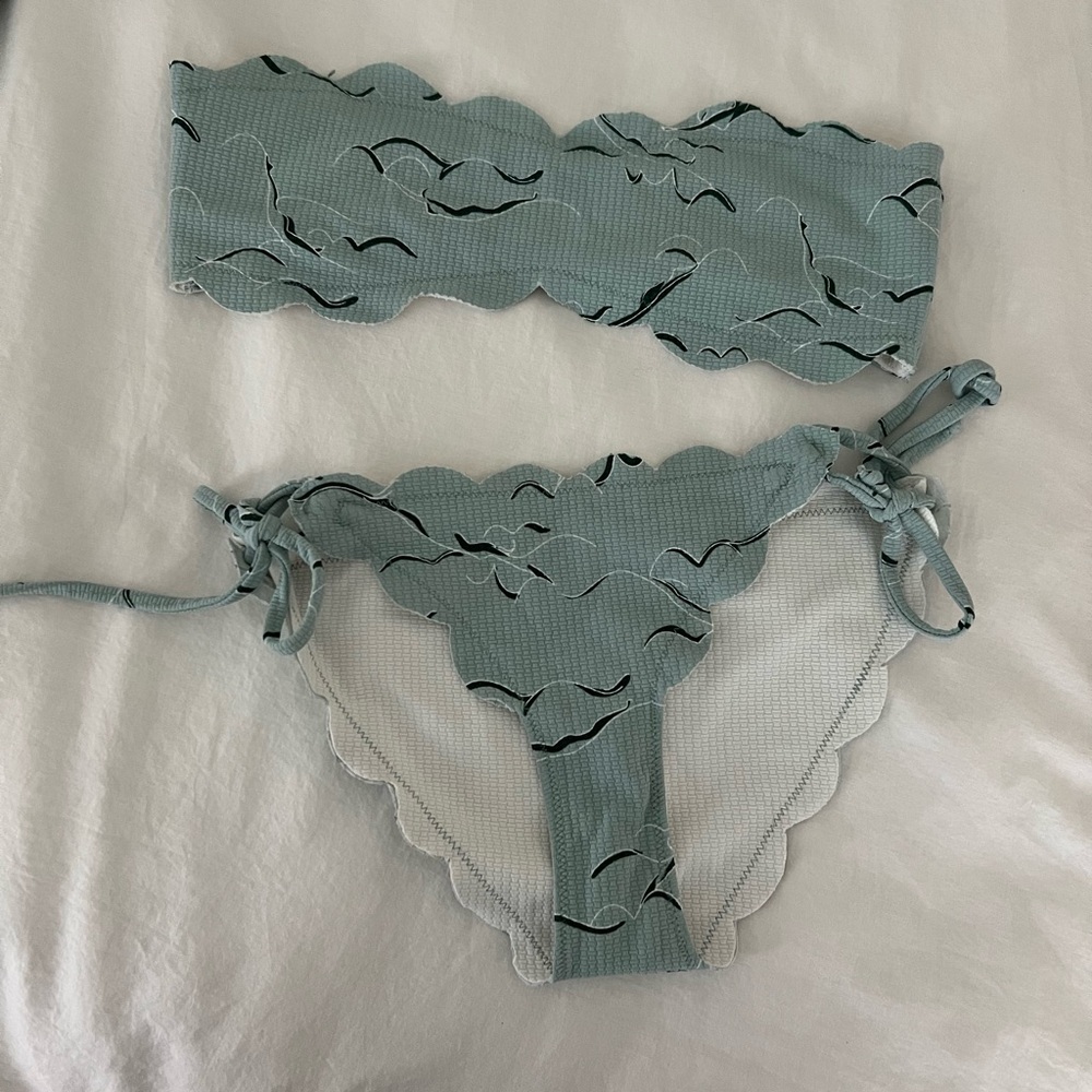 Marysia Swim Scalloped Bikini Set in Light Blue